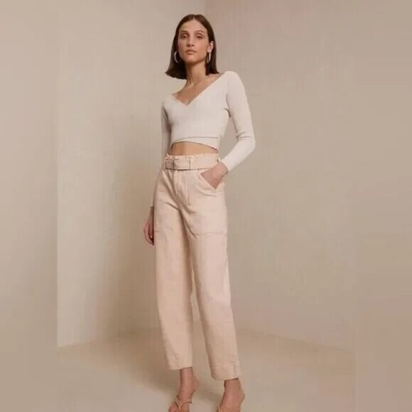 A.L.C. Flynn Belted Cotton‎ Utility Pant in Pink Tint Size 8 - Picture 1 of 9